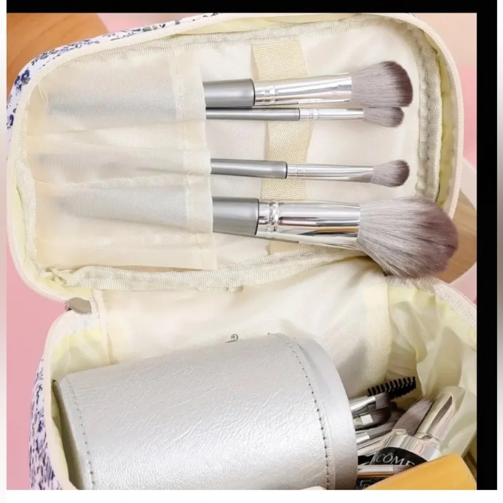 NIP Floral Cosmetic Bag with Pink Handle - Picture 7 of 8